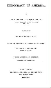 Democracy in America by Alexis de Tocqueville — book cover