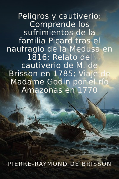 Peligros y cautiverio: Comprende los sufrimientos de la familia Picard tras el naufragio de la Medusa en 1816; Relato del cautiverio de M. de Brisson en 1785; Viaje de Madame Godin por el río Amazonas en 1770 by Pierre-Raymond de Brisson — book cover