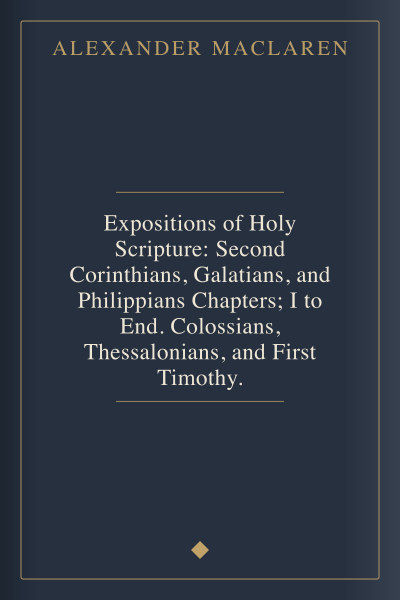 Expositions of Holy Scripture: Second Corinthians, Galatians, and Philippians Chapters; I to End. Colossians, Thessalonians, and First Timothy. by Alexander Maclaren — book cover