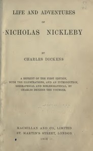 Nicholas Nickleby by Charles Dickens — book cover