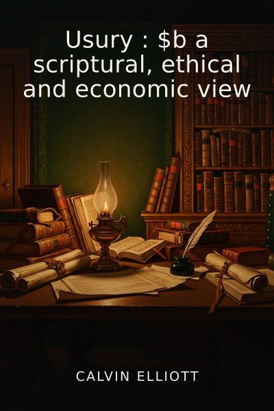 Usury : $b a scriptural, ethical and economic view by Calvin Elliott — book cover