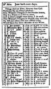 June page from Poor Richard
