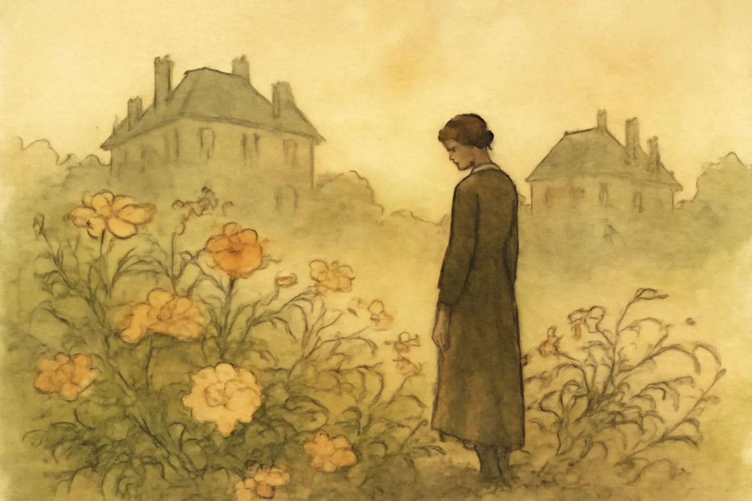 Ilustración de Una joven romántica