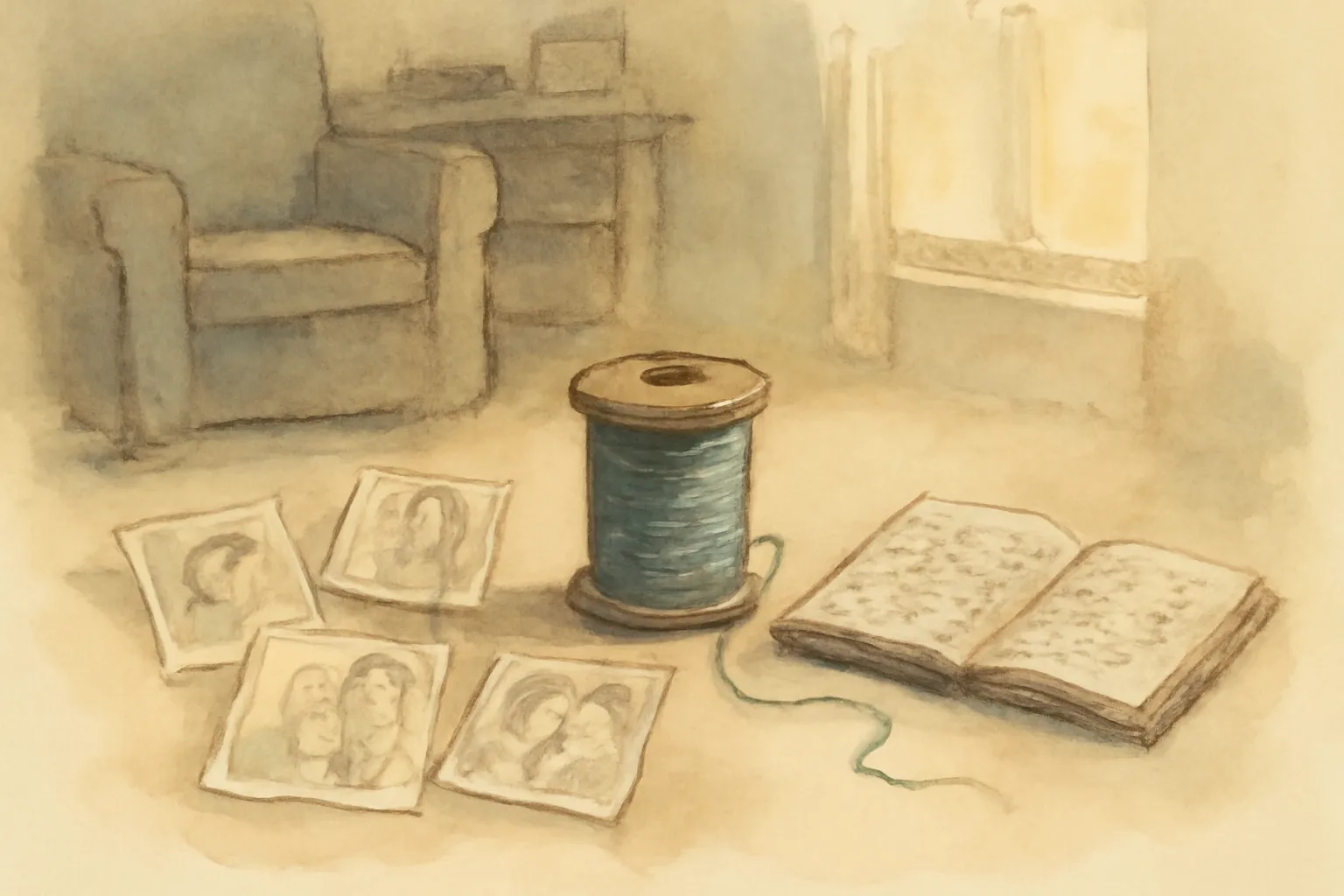 Illustration for A Spool of Blue Thread
