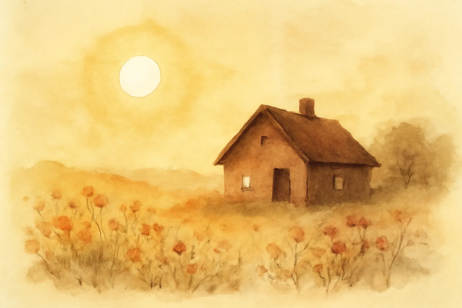 Ilustración de En la casita marrón