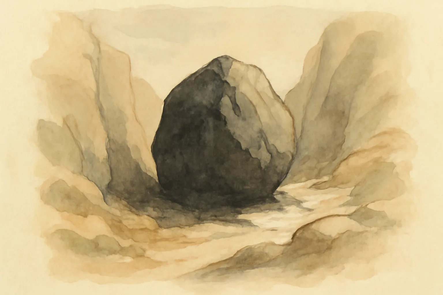 Illustration for Between a Rock and a Hard Place