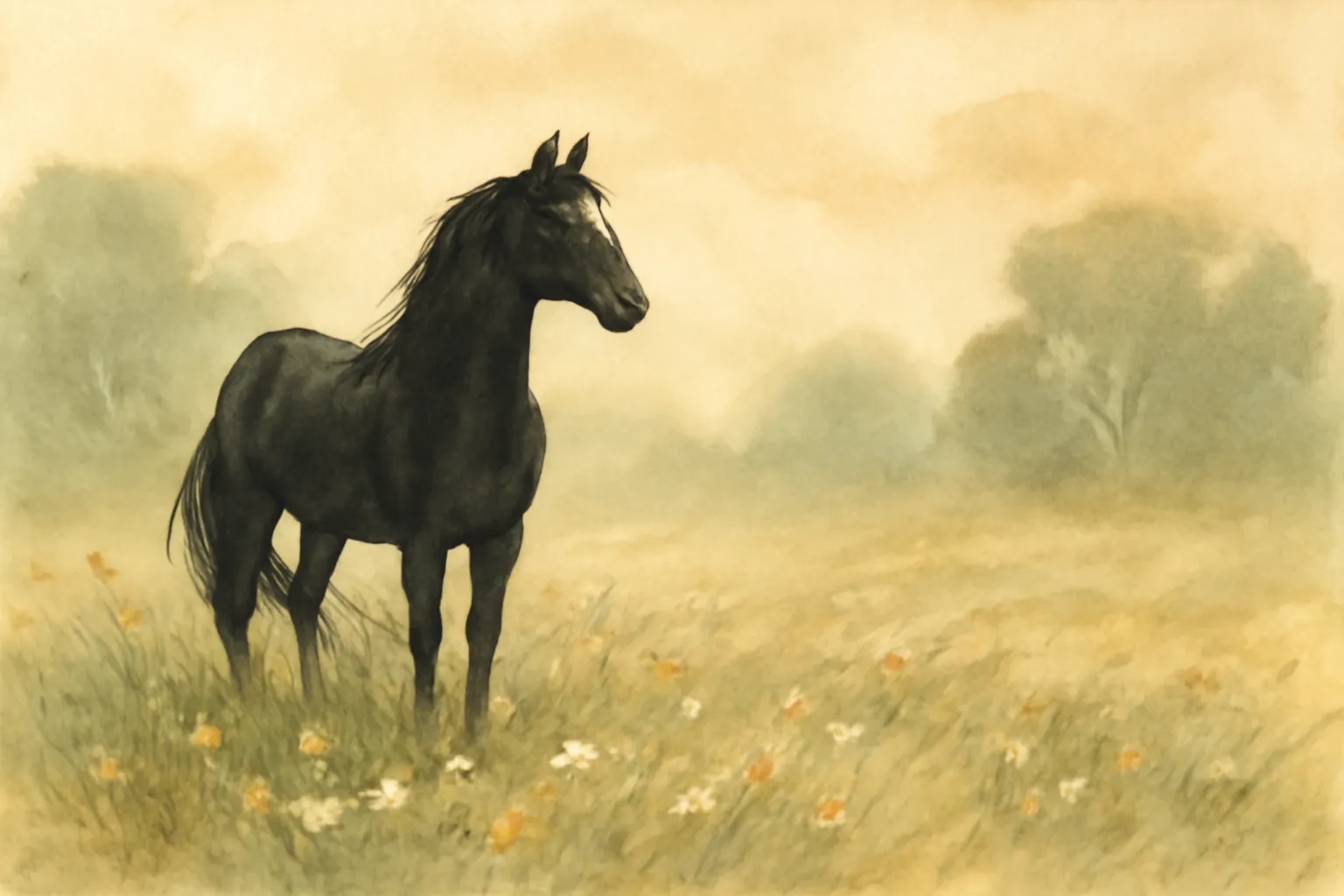 Ilustración de Bella, la historia de un caballo