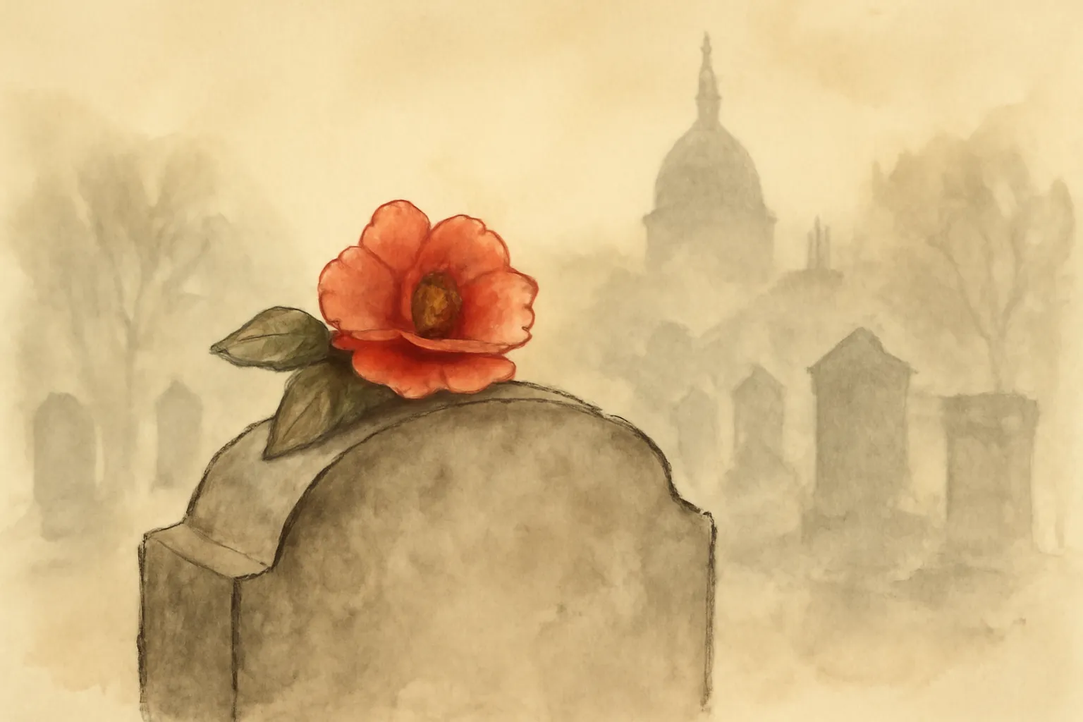 Ilustración de La dama de las camelias