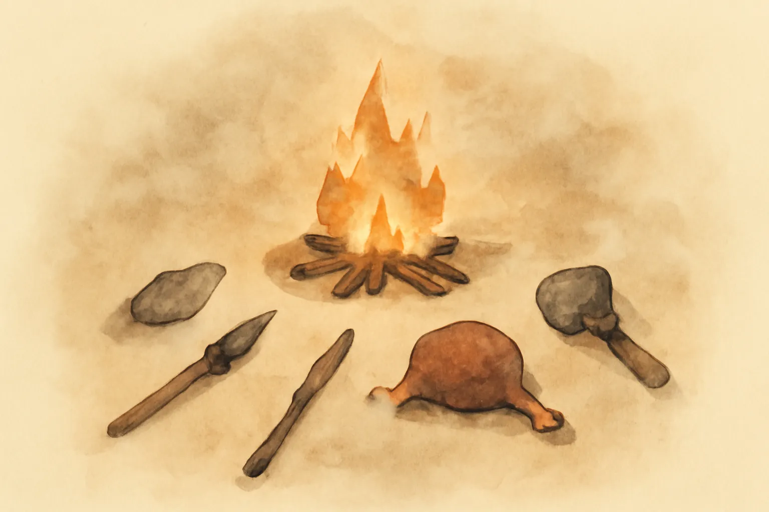 Illustration for Catching Fire: How Cooking Made Us Human