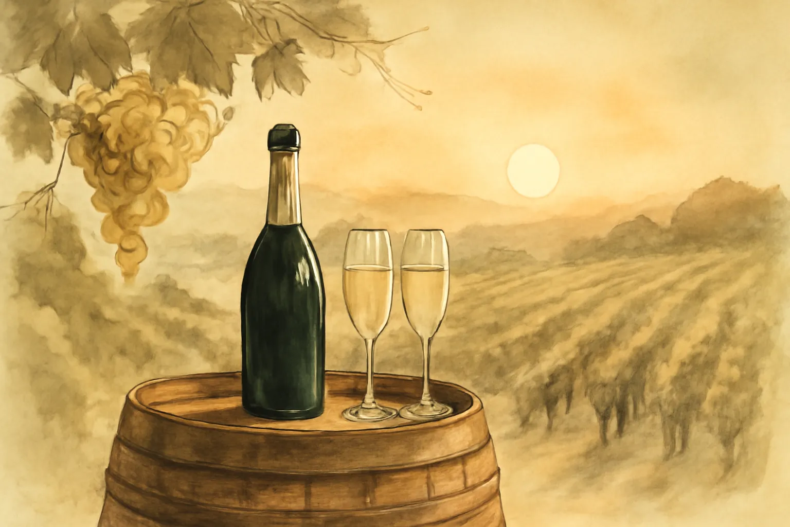 Ilustración de Datos sobre el champán y otros vinos espumosos