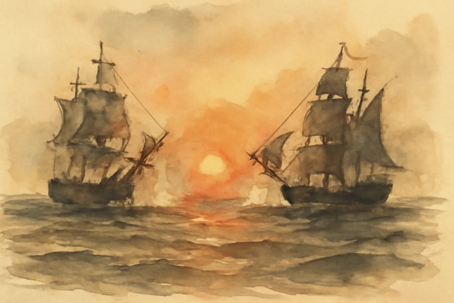 Ilustración de Famosas batallas navales, desde Salamina hasta Tsu-Shima