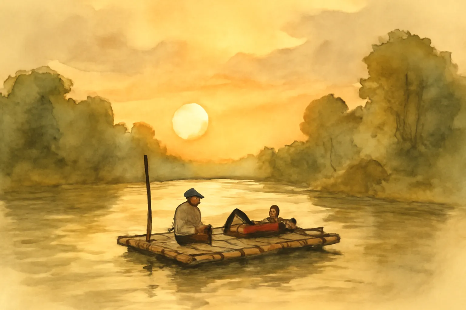 Ilustración de Las aventuras de Huckleberry Finn