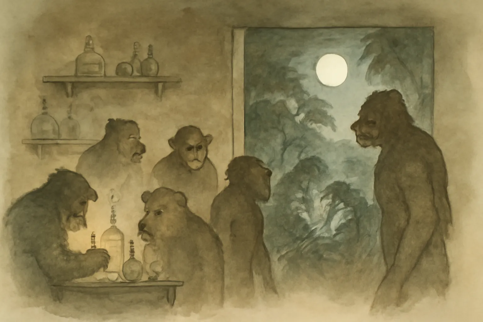 Ilustración de La isla del doctor Moreau