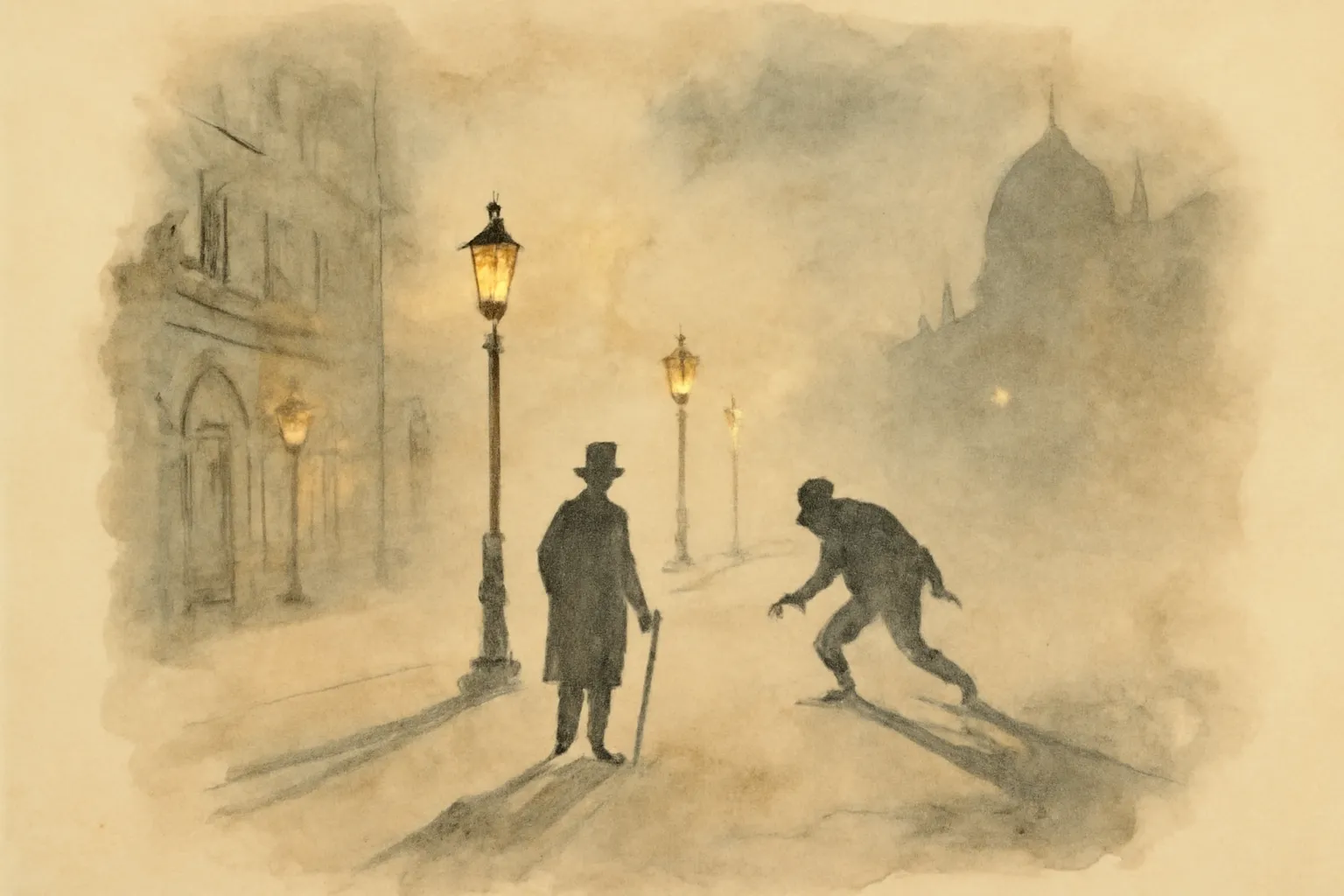 Ilustración de El extraño caso del doctor Jekyll y el señor Hyde