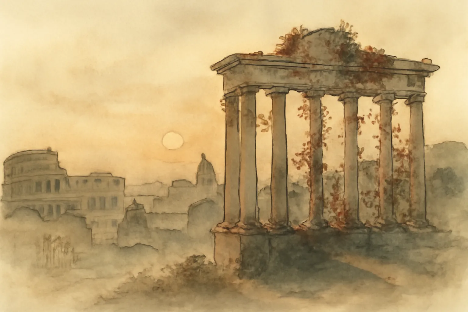 Ilustración de Roma pagana y cristiana