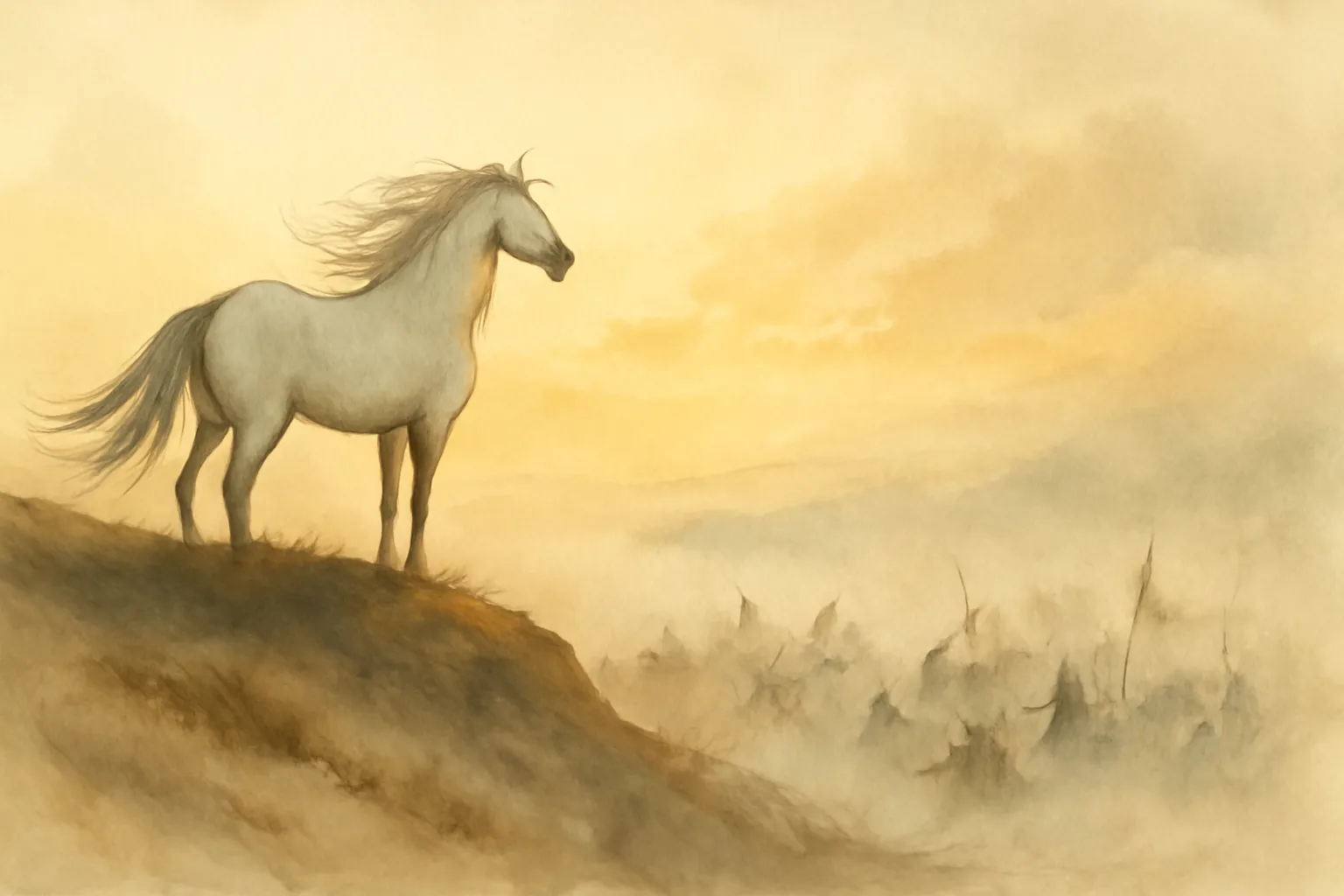 Ilustración de La balada del caballo blanco