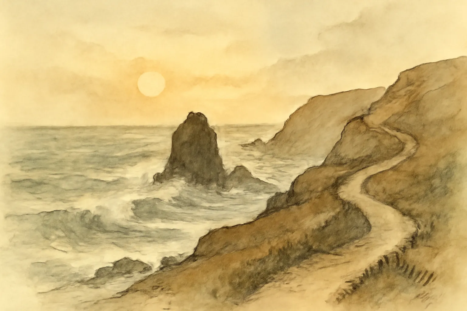 Ilustración de La costa de Cornualles