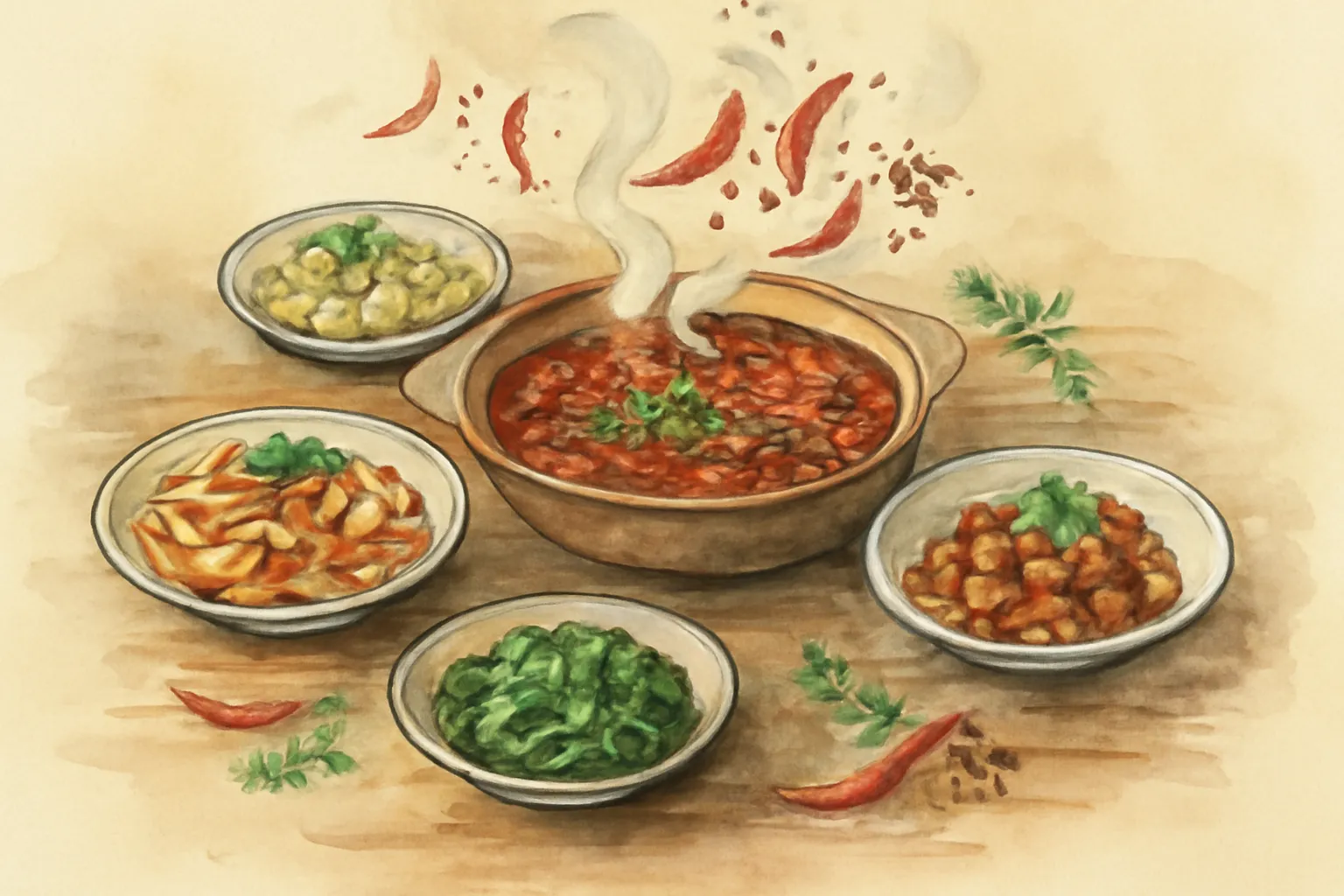 Illustration for The Food of Sichuan