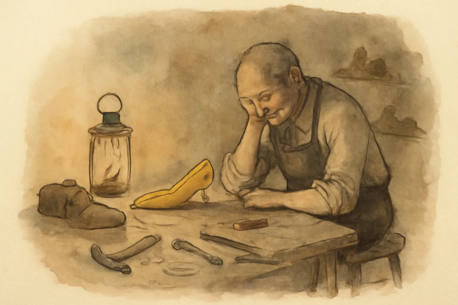 Ilustración de El zapatero de oro o 'El zapatero' Horn