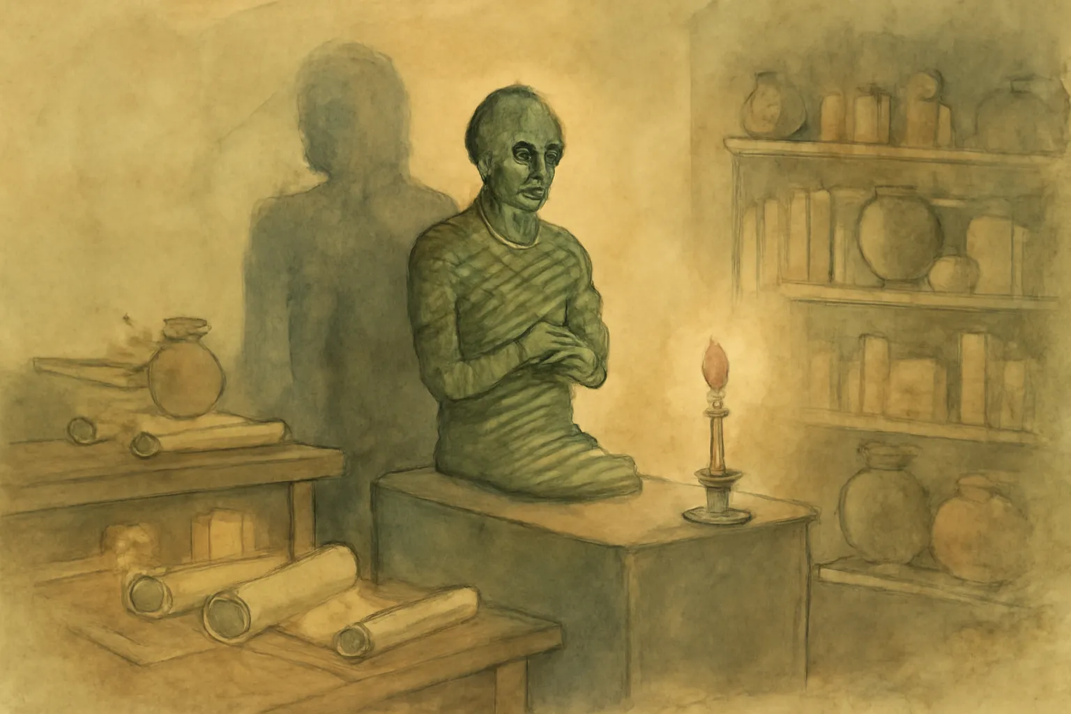 Ilustración de La momia verde