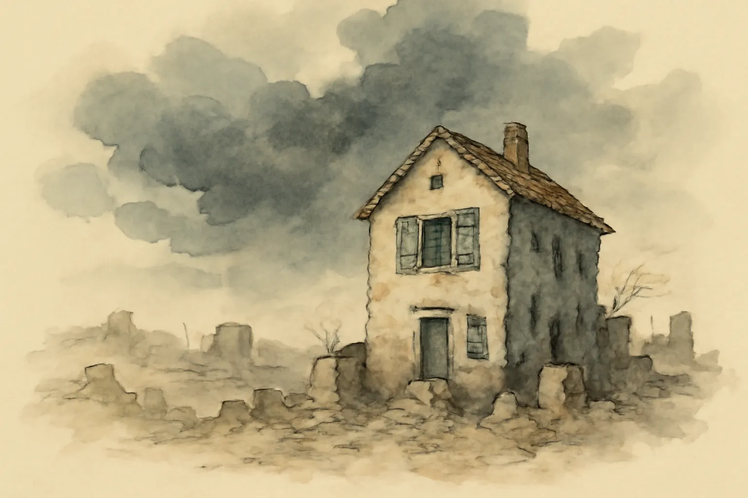 Ilustración de La casa de las persianas verdes