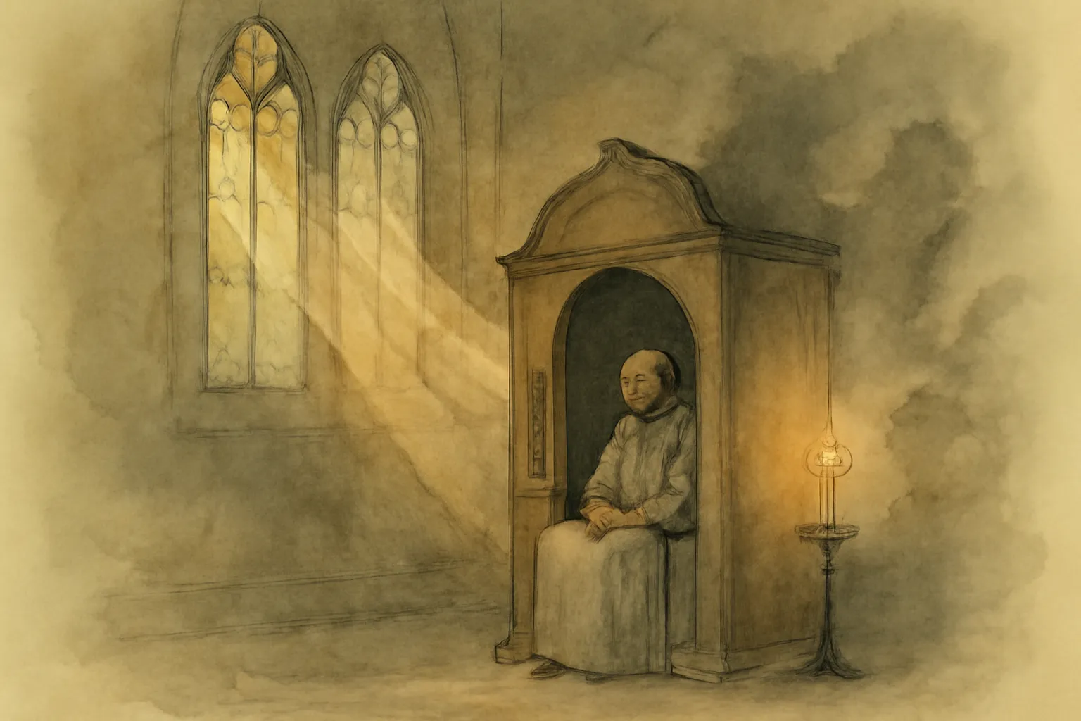 Ilustración de El secreto del padre Brown