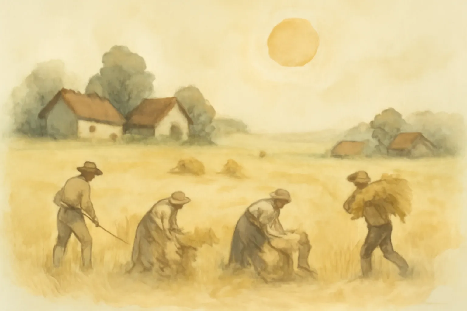 Ilustración de Los trabajadores del campo