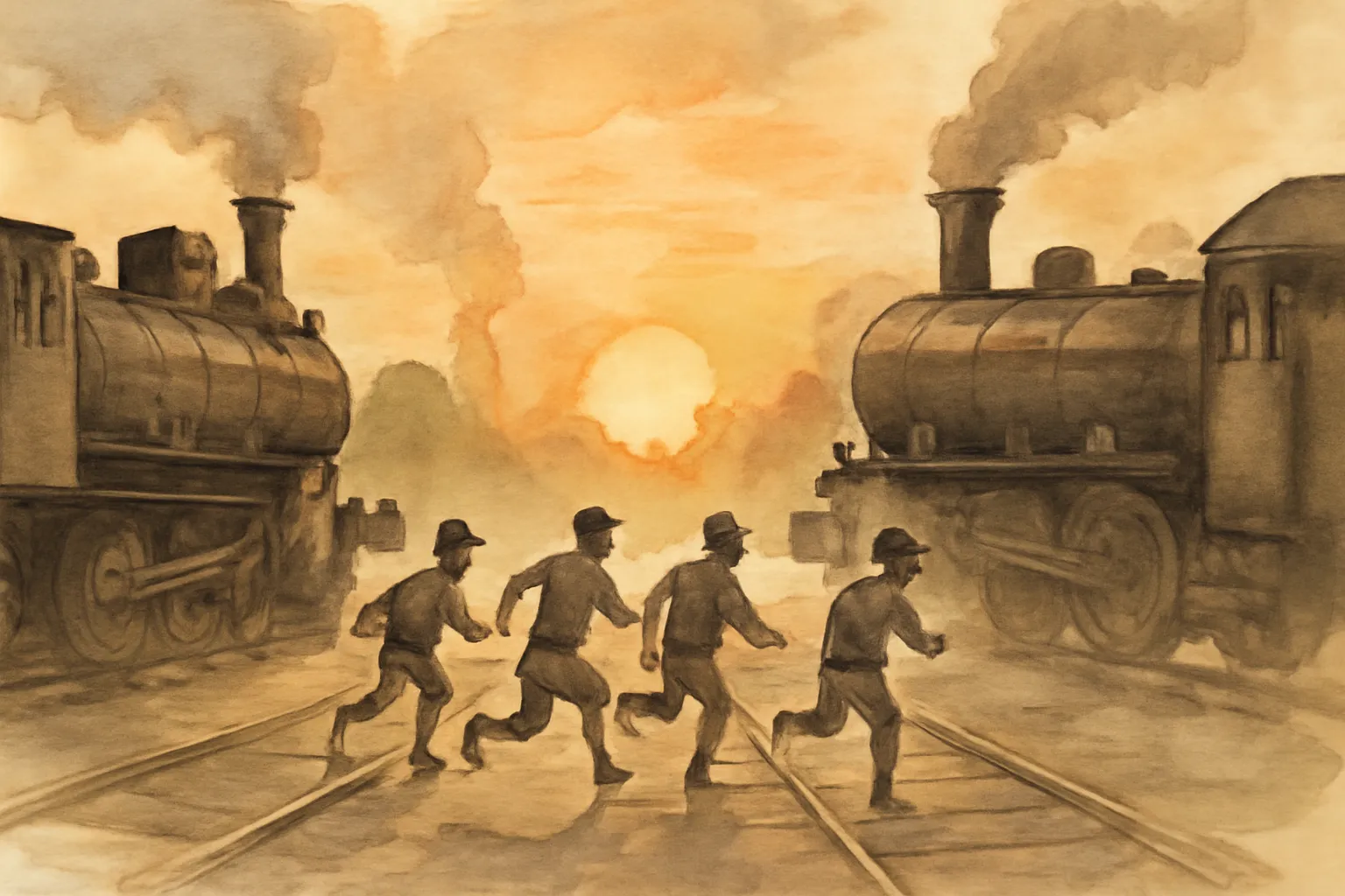 Ilustración de The Young Railroaders: Tales of Adventure and Ingenuity