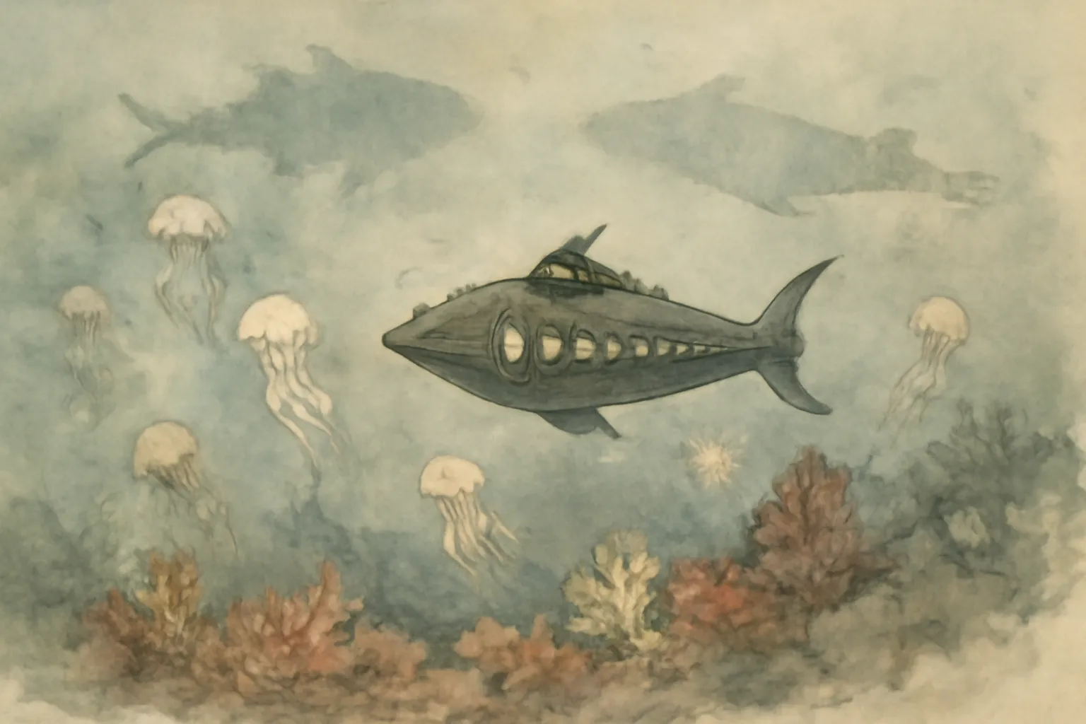 Ilustración de Veinte mil leguas de viaje submarino