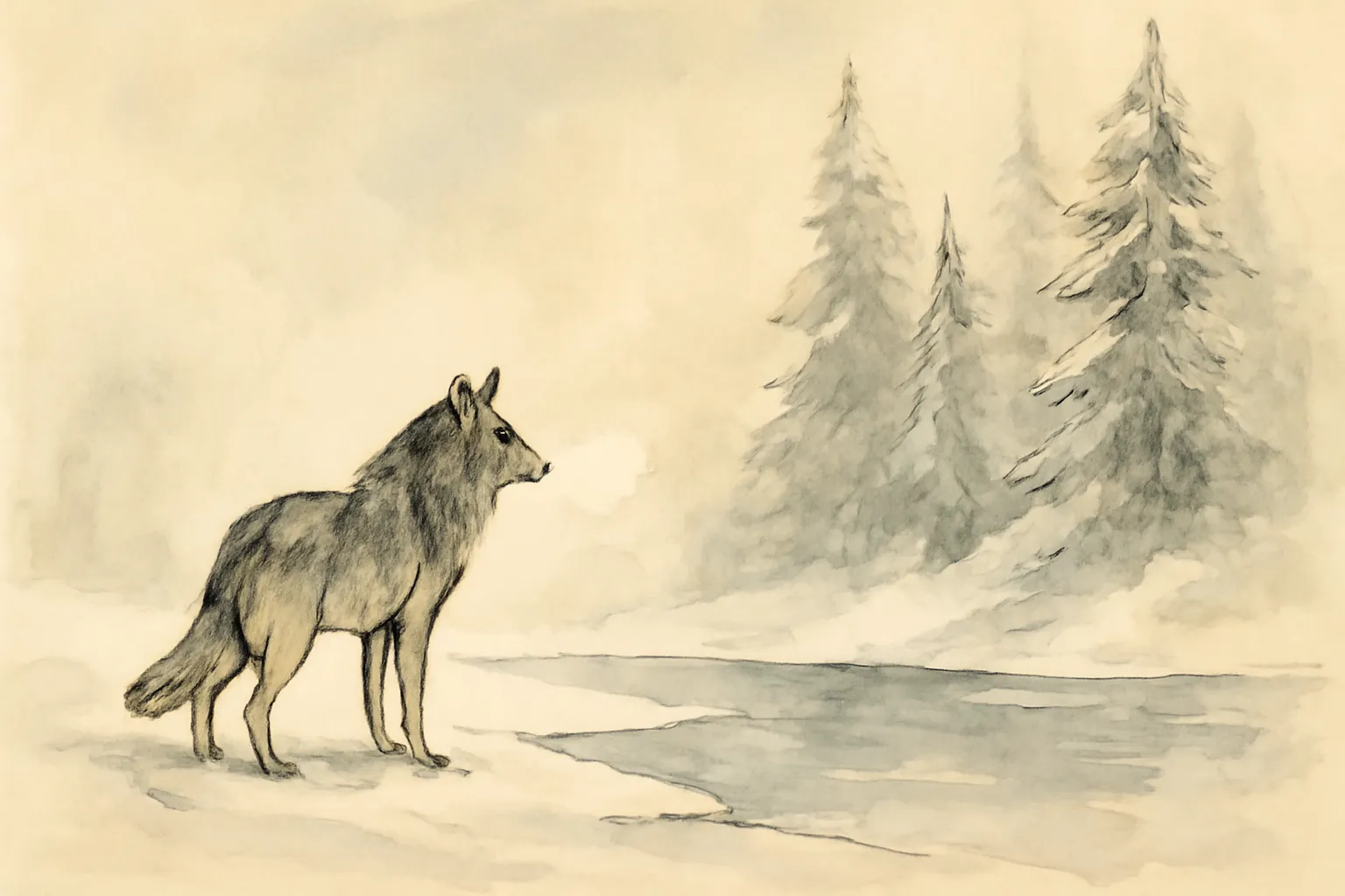 Ilustración de Colmillo Blanco
