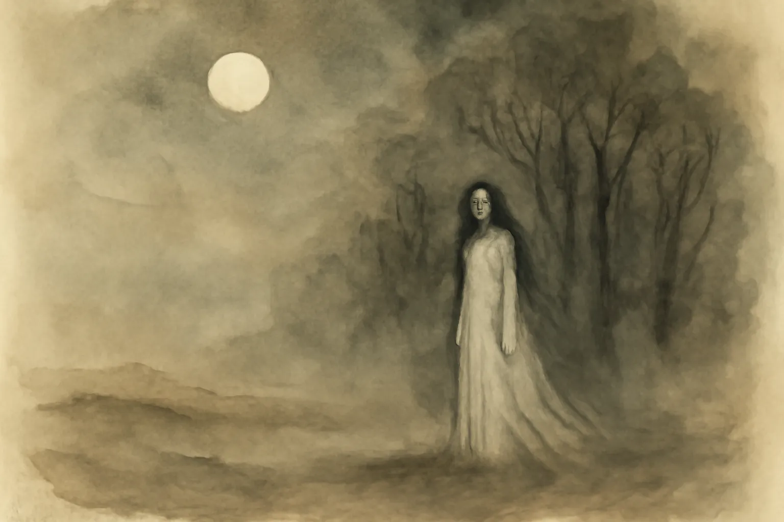 Ilustración de La dama de blanco